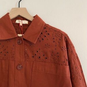 NWT Anthropologie Solitaire Eyelet Detailed Shacket, Small.